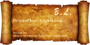 Brodafker Leontina névjegykártya